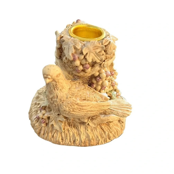 Vintage Giftcraft Pheasant Grapes Candle Holders for Tapers PAIR - Picture 6 of 8